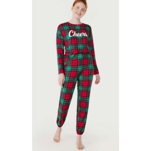 Joyspun Holiday Long Sleeve Top & Joggers Pj Set Red & Green Size S (4-6)